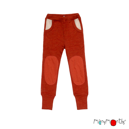 ManyMonths Unisex Joggers with Pockets - Rich Amber (100% wool)