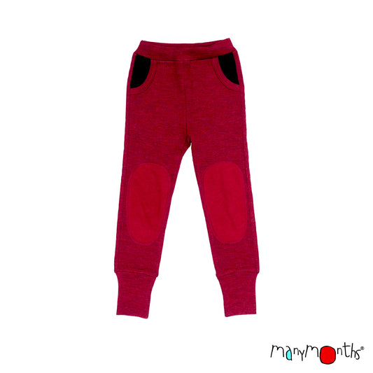 ManyMonths Unisex Joggers with Pockets - Wild Pomegranate (100% wool)