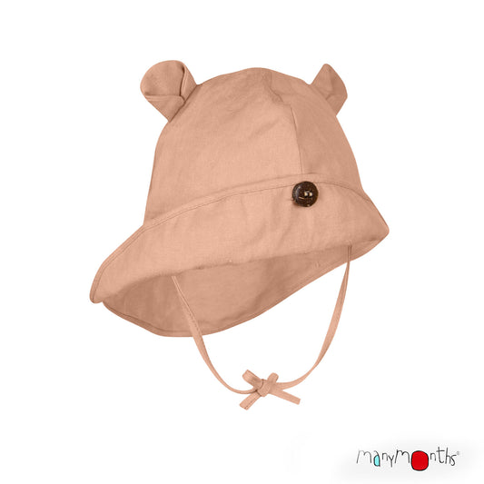 Adjustable Summer Hat with Ears UNiQUE (hemp&cotton) - Apricot Cheese