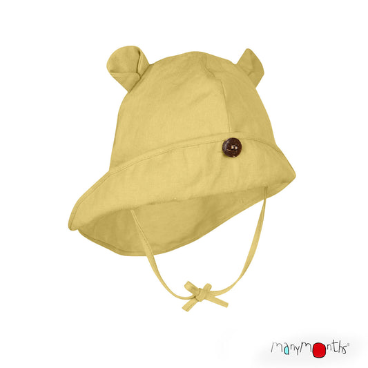Adjustable Summer Hat with Ears UNiQUE (hemp&cotton) - Citron Curd