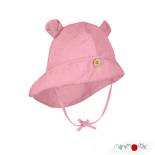 Adjustable Summer Hat with Ears UNiQUE (hemp&cotton) - Strawberry Milk