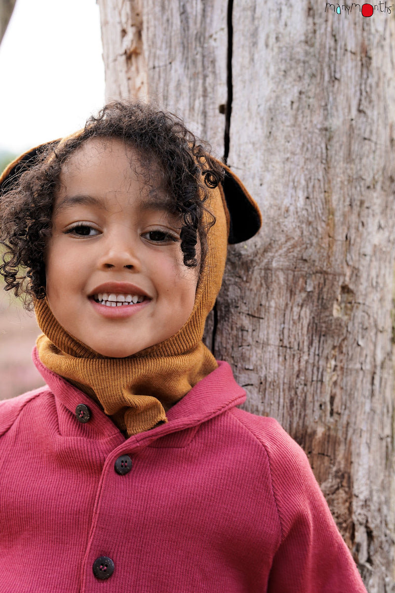 ManyMonths Elephant Hood with Puppy Ears UNiQUE - Toasted Coconut (100% wool)