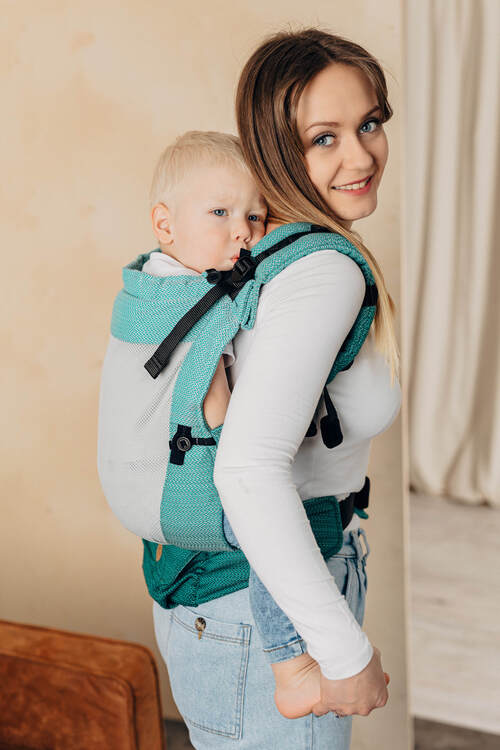 LennyLamb UpGrade Buckle Carrier with mesh - Ombre Green