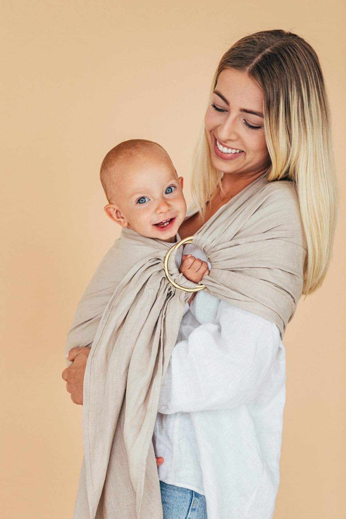 Baba Wrap Ring Sling - I AM Natural 100% linnen