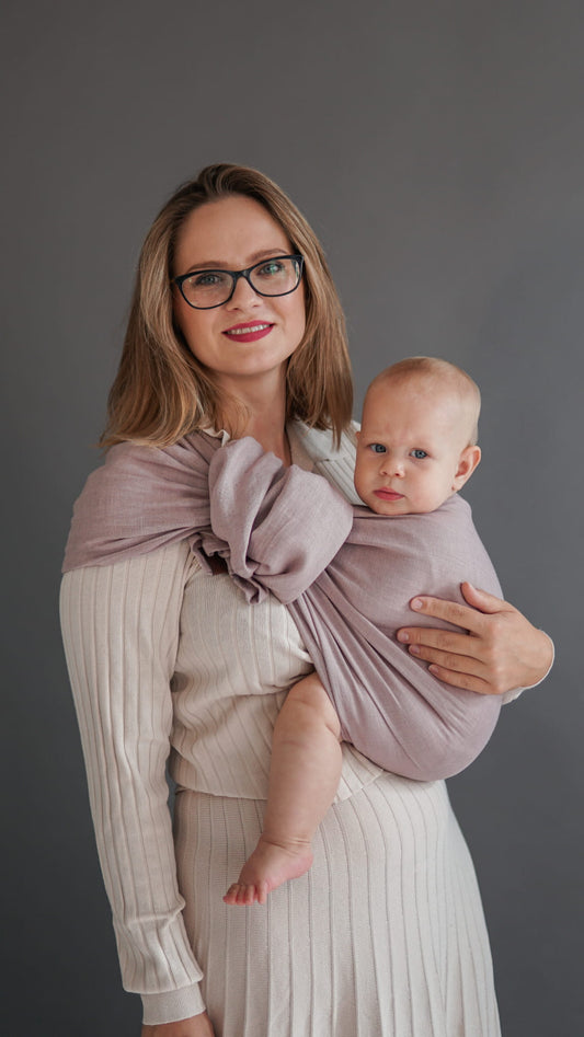 Baba Wrap Ring Sling - Heather 100% linen