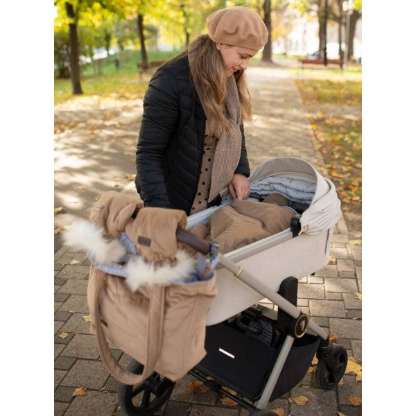 Kinder Hop Stroller Mittens - Caramel Teddy